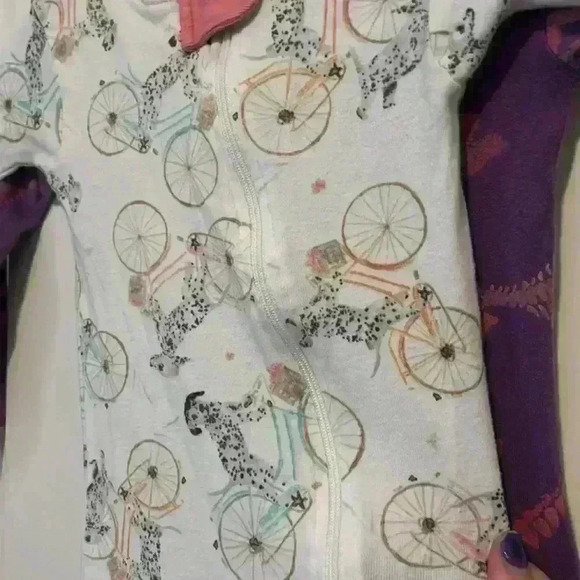 Burt’s Bees Baby set of 2 onesies 18 month dinosaurs and bicycle Dalmatian - Picture 7 of 8